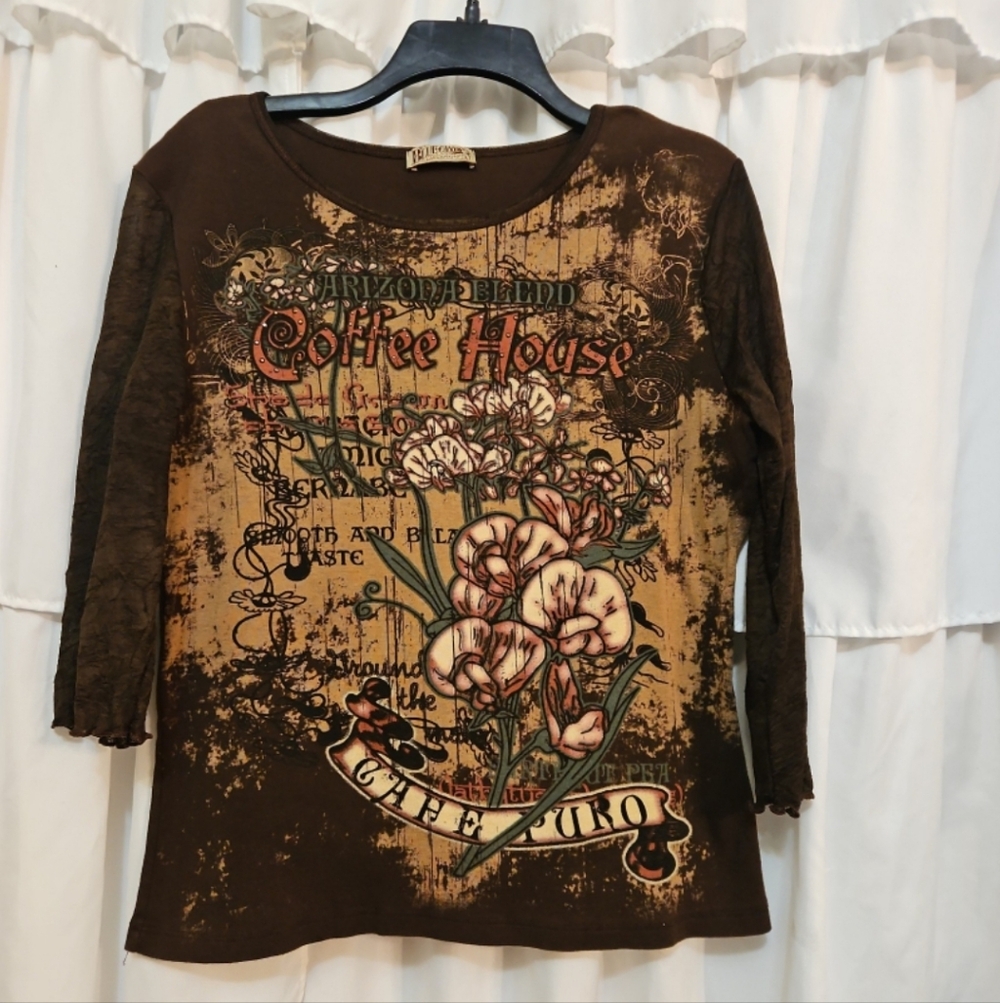 Y2K Blue Canyon Coffee House Top